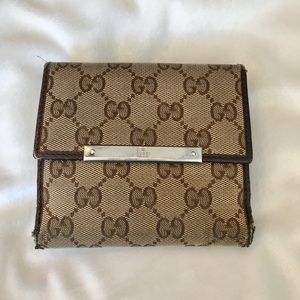 Women's Gucci French-Style Canvas Wallet